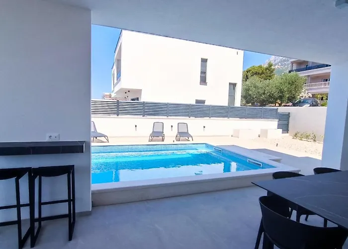 Villa Modern Ina With Heated Pool & Sea View In Makarska